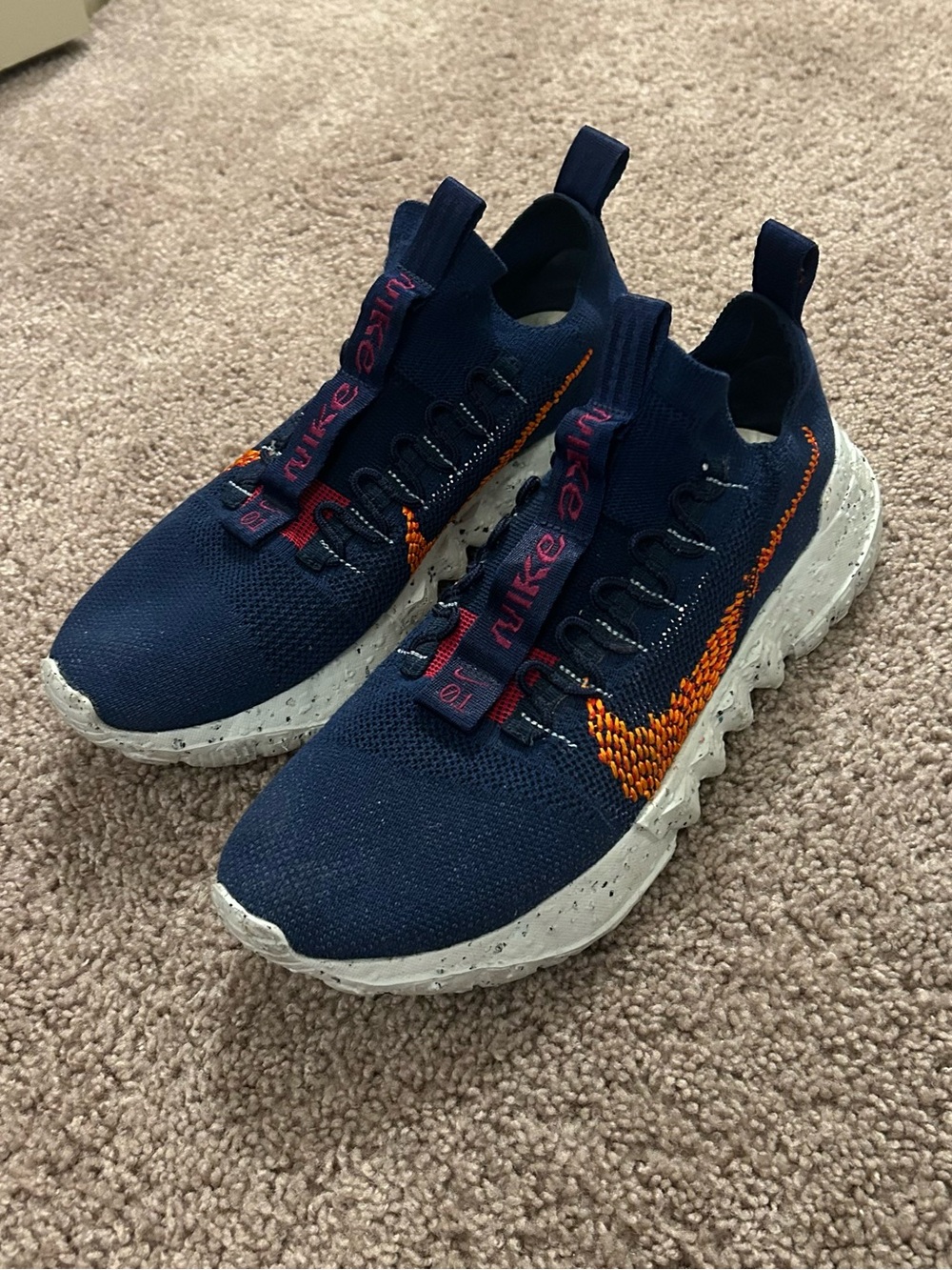 Nike Space Hippie 01 Sneakers Midnight Navy and Magma Orange Men’s Size 11.5